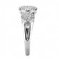 3W1440 - Rhodium Brass Ring with AAA Grade CZ  in Clear-3