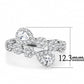 3W1441 - Rhodium Brass Ring with AAA Grade CZ  in Clear-1