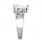 3W1444 - Rhodium Brass Ring with AAA Grade CZ  in Clear-3