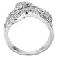 3W1446 - Rhodium Brass Ring with AAA Grade CZ  in Clear-2