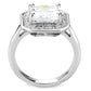 3W1451 - Rhodium Brass Ring with AAA Grade CZ  in Clear-2