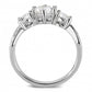 3W1456 - Rhodium Brass Ring with AAA Grade CZ  in Clear-2