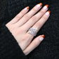 3W1457 - Rhodium Brass Ring with AAA Grade CZ  in Clear-4