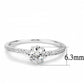 3W1460 - Rhodium Brass Ring with AAA Grade CZ  in Clear-1