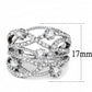 3W1463 - Rhodium Brass Ring with AAA Grade CZ  in Clear-1
