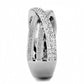 3W1464 - Rhodium Brass Ring with AAA Grade CZ  in Clear-3