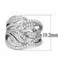 3W1466 - Rhodium Brass Ring with AAA Grade CZ  in Clear-1