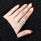 3W1466 - Rhodium Brass Ring with AAA Grade CZ  in Clear-4