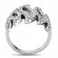 3W1467 - Rhodium Brass Ring with AAA Grade CZ  in Clear-2