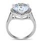 3W1469 - Rhodium Brass Ring with AAA Grade CZ  in Clear-2