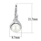 3W1478 - Rhodium Brass Earrings with Synthetic Pearl in White-1
