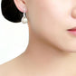 3W1478 - Rhodium Brass Earrings with Synthetic Pearl in White-2
