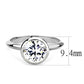 3W1487 - Rhodium Brass Ring with AAA Grade CZ  in Clear-1