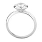 3W1487 - Rhodium Brass Ring with AAA Grade CZ  in Clear-2