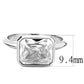 3W1488 - Rhodium Brass Ring with AAA Grade CZ  in Clear-1