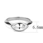 3W1489 - Rhodium Brass Ring with AAA Grade CZ  in Clear-1
