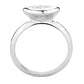 3W1489 - Rhodium Brass Ring with AAA Grade CZ  in Clear-2