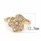 3W1491 - Rose Gold Brass Ring with Top Grade Crystal  in Clear-1