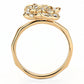 3W1491 - Rose Gold Brass Ring with Top Grade Crystal  in Clear-2