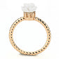 3W1492 - Rose Gold Brass Ring with Synthetic Synthetic Stone in White-2