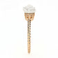 3W1492 - Rose Gold Brass Ring with Synthetic Synthetic Stone in White-3