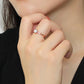 3W1493 - Rose Gold Brass Ring with Synthetic Synthetic Glass in Aquamarine-4