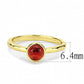 3W1496 - Gold Brass Ring with Synthetic Synthetic Glass in Garnet-1