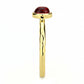 3W1496 - Gold Brass Ring with Synthetic Synthetic Glass in Garnet-3