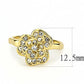3W1497 - Gold Brass Ring with Top Grade Crystal  in Clear-1