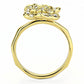 3W1497 - Gold Brass Ring with Top Grade Crystal  in Clear-2