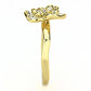 3W1497 - Gold Brass Ring with Top Grade Crystal  in Clear-3