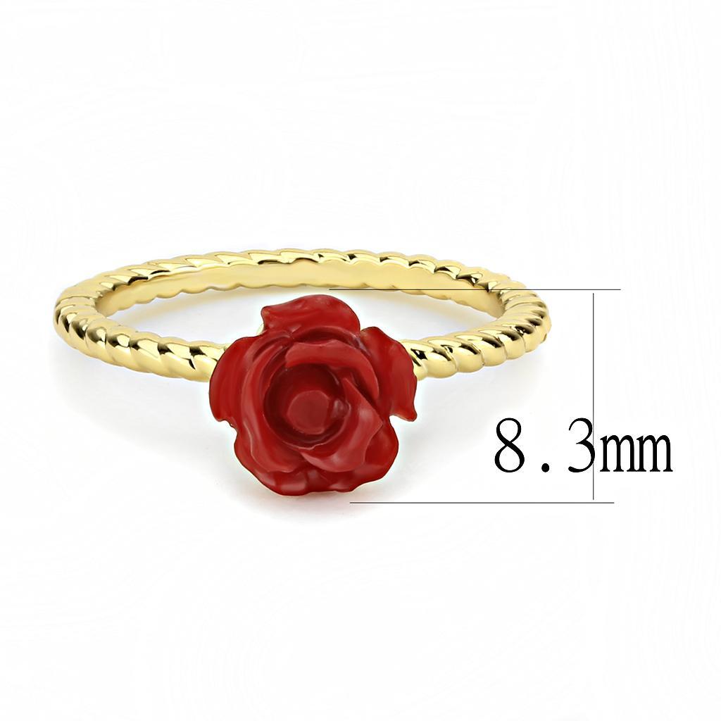 3W1498 - Gold Brass Ring with Synthetic Synthetic Stone in Siam-1
