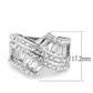 3W1501 - Rhodium Brass Ring with AAA Grade CZ  in Clear-1