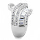 3W1501 - Rhodium Brass Ring with AAA Grade CZ  in Clear-3