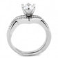 3W1505 - Rhodium Brass Ring with AAA Grade CZ  in Clear-2