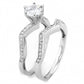 3W1505 - Rhodium Brass Ring with AAA Grade CZ  in Clear-3