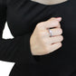 3W1505 - Rhodium Brass Ring with AAA Grade CZ  in Clear-4