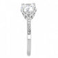 3W1507 - Rhodium Brass Ring with AAA Grade CZ  in Clear-3