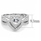 3W1508 - Rhodium Brass Ring with AAA Grade CZ  in Clear-1