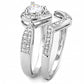 3W1508 - Rhodium Brass Ring with AAA Grade CZ  in Clear-3