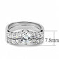 3W1513 - Rhodium Brass Ring with AAA Grade CZ  in Clear-1
