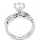 3W1514 - Rhodium Brass Ring with AAA Grade CZ  in Clear-2