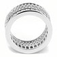 3W1520 - Rhodium Stainless Steel Ring with AAA Grade CZ  in Clear-2