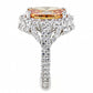 3W1523 - Rhodium Brass Ring with AAA Grade CZ  in Champagne-3