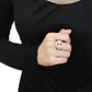 3W1523 - Rhodium Brass Ring with AAA Grade CZ  in Champagne-4