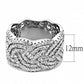 3W1524 - Rhodium Brass Ring with AAA Grade CZ  in Clear-1
