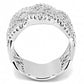 3W1524 - Rhodium Brass Ring with AAA Grade CZ  in Clear-2