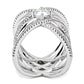 3W1528 - Rhodium Brass Ring with AAA Grade CZ  in Clear-2