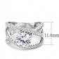 3W1529 - Rhodium Brass Ring with AAA Grade CZ  in Clear-1