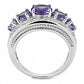 3W1530 - Rhodium Brass Ring with Synthetic  in Amethyst-2